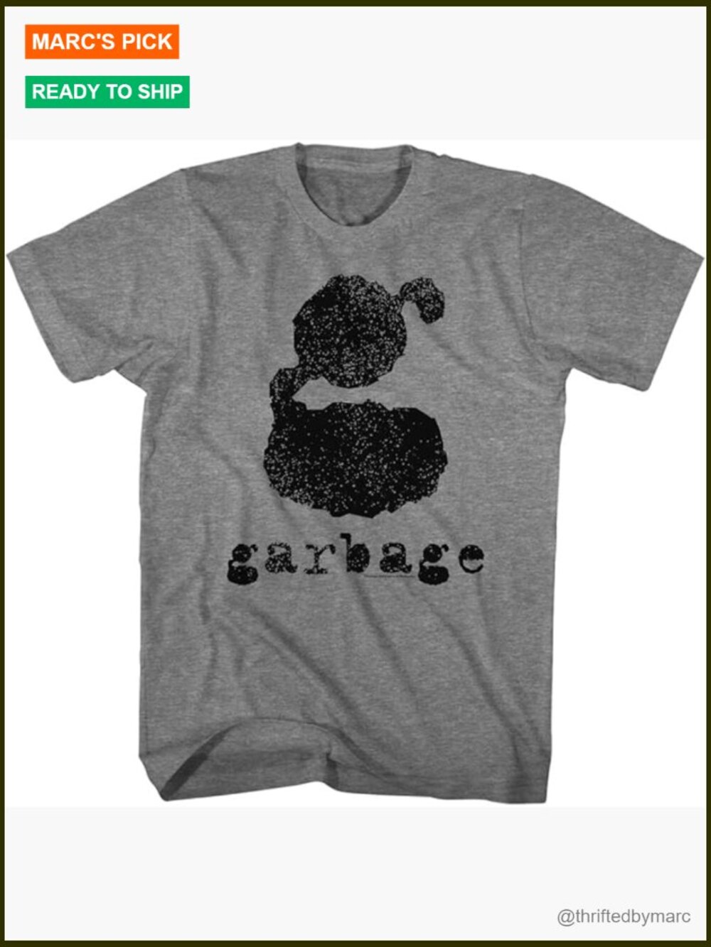 Garbage Rock Band Graphic Tee Short Sleeve Crew Neck T-Shirt